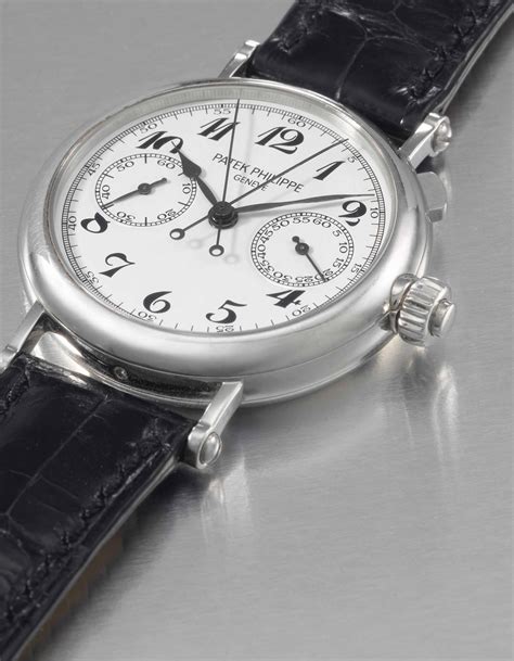 Patek Philippe. A very fine and rare platinum split second 